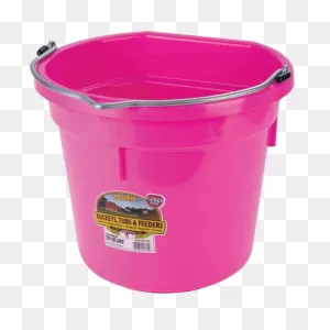 Flat Back Plastic Bucket Pink - 20 Qt - Essex County Co-Op