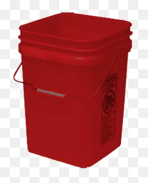 Red Economy Square 4 Gallon Plastic Bucket, 18 Pack<br><font Color ClipartFlare.com 