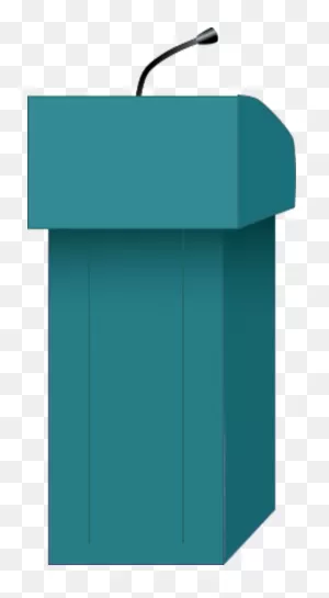 Blue Podium For Performances With A Microphone Free Image Download