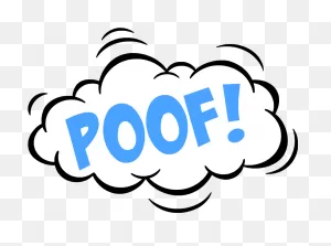 Poof - Disappear Poof - (1022X807) Png Clipart Download