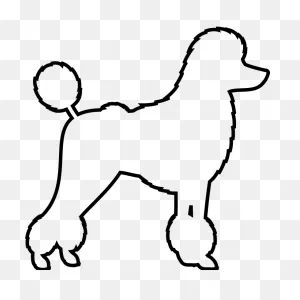 Poodle Rubber Stamp (Outline)
