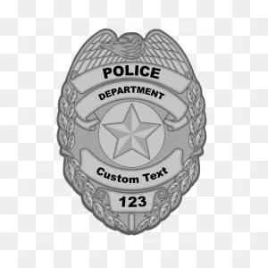 Custom Silver Police Badge Sticker