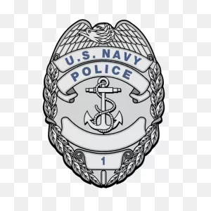 Navy Silver Police Badge Magnet