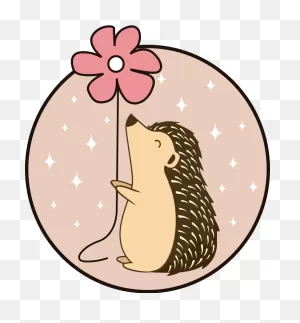 Porcupine With Daisy Kite Wall Decal