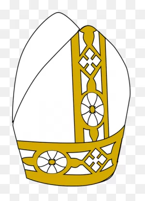 Pope Hat In Gold And White Color Illustration | Public Domain Vectors