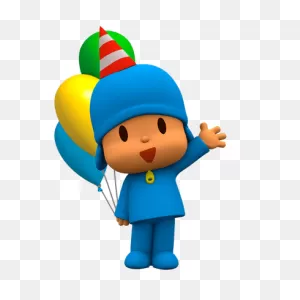 Pocoyo Holding Balloons Transparent Png - Stickpng