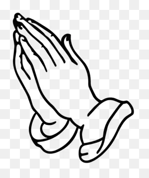 Cross With Praying Clipart Black And White - Hands Praying - Png ClipartFlare.com 