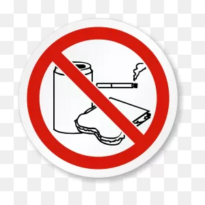 Iso Circular Do Not Eat Drink Or Smoke Sign