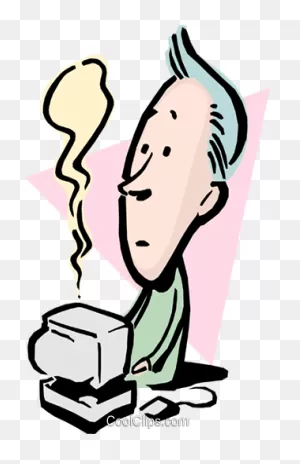 Download Cartoon Man With Computer Problem Royalty Free Vector ClipartFlare.com 