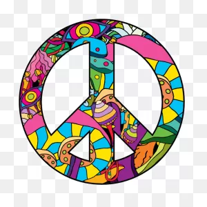 Psychedelic Peace Sign Hippie Sticker