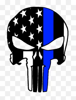Thin Blue Line Punisher Sticker Firerescuestore - Blue Line ClipartFlare.com 