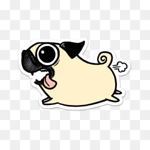 Crazy Pug Sticker