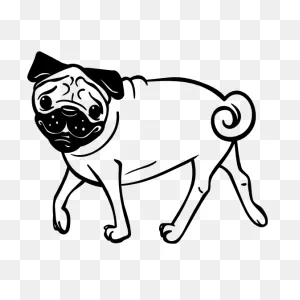 Pug Dog Walking Sticker