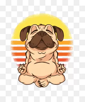 Yoga Meditation Pug Dog Carry-All Pouch For Sale By Cute And Funny ClipartFlare.com 