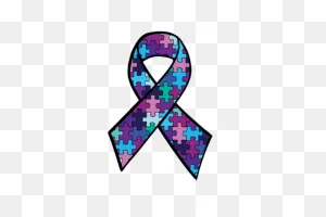 Autism Awareness Ribbon Purple And Blue