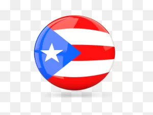 Glossy Round Icon. Illustration Of Flag Of Puerto Rico