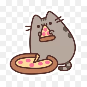 Pusheen Eating Pizza Pie Sticker | Pusheen Cute, Pusheen Cat ClipartFlare.com 