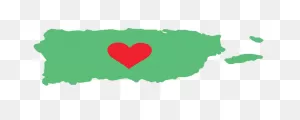 Puerto Rico Map With Heart In It. Mapa De Puerto Rico Con Corazon En El.  Fleece Blanket
