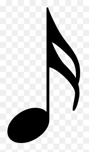Quarter Note Clipart - Music, Black, Line, Transparent Clip Art