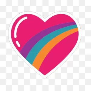 Rainbow Heart Hippie Sticker