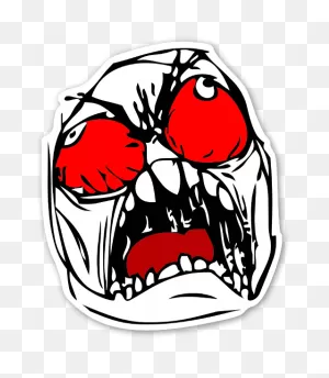 Die Cut Memes Colorful Rage Face – @ Stickerapp Shop