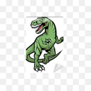 Raptor Dinosaur Mascot Wall Mural • Pixers® - We Live To Change