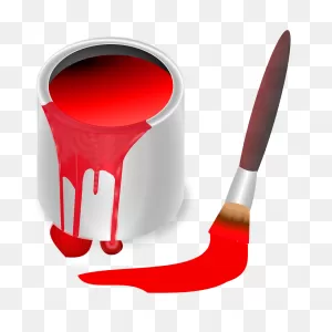 Paint Bucket With Red Paint And Paintbrush Clipart. Free Download ClipartFlare.com 