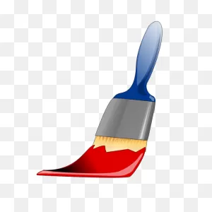 Paint Brush With Red Paint Vector Illustration | Free PNG-WebP