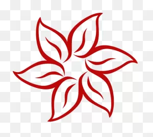 Red Flower Clipart Line Art Vector - Black And White Design Flower ClipartFlare.com 