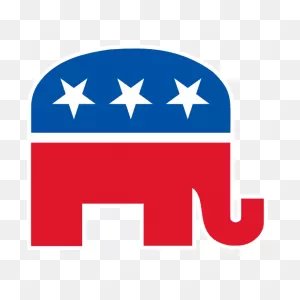 Republican Elephant Printed Color Sticker
