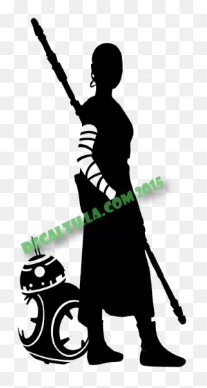 Star Wars Rey And Bb8 - Rey Star Wars Silhouette Clipart - Full ClipartFlare.com 