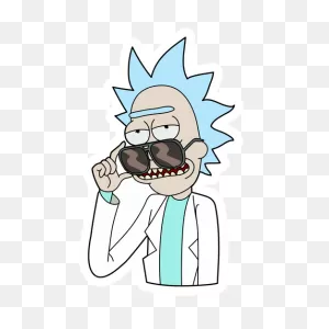 Rick Sanchez In Glasses Sticker - Sticker Mania