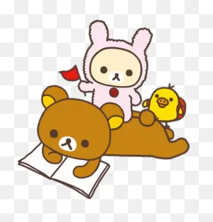 Rilakkuma And Friends Reading Transparent Png - Stickpng