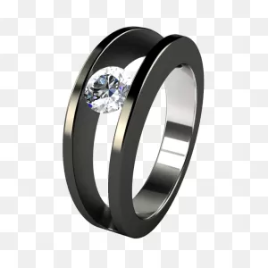 Atom Tension Set Solitaire Ring