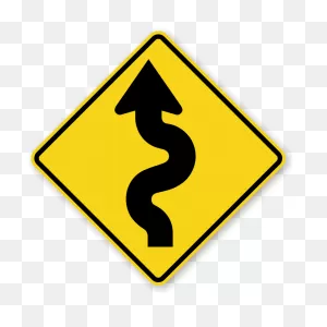 Winding Roads May Be Fun To Drive But They Can Be Dangerous Too. Notify  Drivers Of The Upcoming Curves With A Large Bright Yellow Aluminium Winding  ClipartFlare.com 