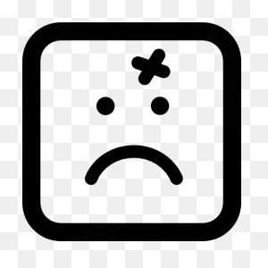 Wound Cross On Emoticon Sad Face Of Rounded Square Shape - Free ClipartFlare.com 