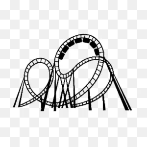Rollercoaster Black And White Clipart Transparent Png - Stickpng