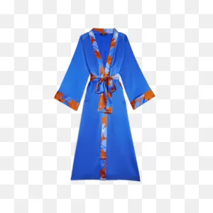 Cravings | Luxe Silk Robe In Sapphire
