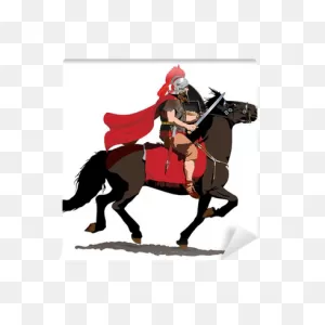 Roman Soldier On Horseback Charges With Sword Drawn. Wall Mural ClipartFlare.com 