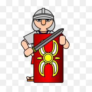 Roman Soldier Behind Shield | Free PNG-WebP