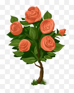 Roses Tree Bush - Free Vector Graphic On ClipartFlare