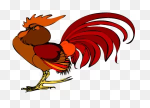 Color Illustration Of A Rooster | Public Domain Vectors