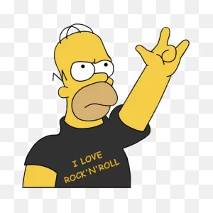 Homer Simpson I Love Rock And Roll Sticker | Bart Simpson Art ClipartFlare.com 