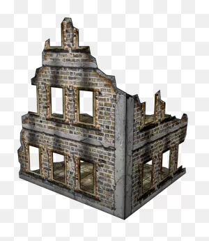 World War Ruins #1 Paper Model - Dave Graffam Models | Ruins ClipartFlare.com 