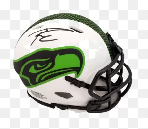 Russell Wilson Autographed Seattle Seahawks Lunar Eclipse Mini Helmet Rw  Holo Bas Coa
