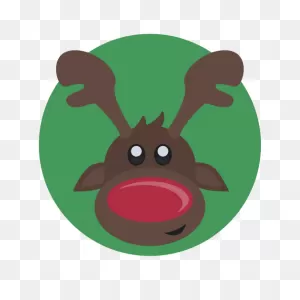 Red Nose, Reindeer, Christmas, Rudolph Icon