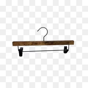 Rustic Wood Pant Hangers With Black Hook