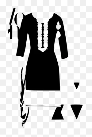 Black Dress Clipart Icon Transparent - Salwar Kameez Clipart Black ClipartFlare.com 