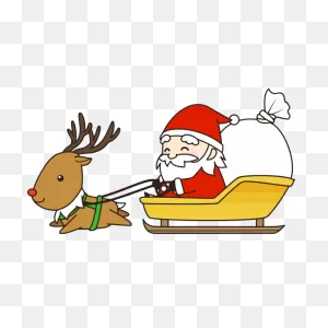 Santa In Sleigh (#2) | Free PNG-WebP