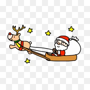 Santa In Sleigh (#1) | Free PNG-WebP